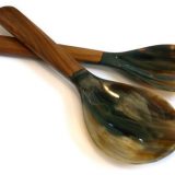 BUFFALO HORN SPOON WITH WOOD HANDLE - MABHS01