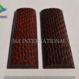 DYED STABILIZED HERITAGE RED AMBER JIGGED BONE SCALE - MAJBS14