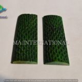 DYED STABILIZED MEDIUM GREEN JIGGED PEACH SIDE BONE RADIUS SCALE - MAJBS30